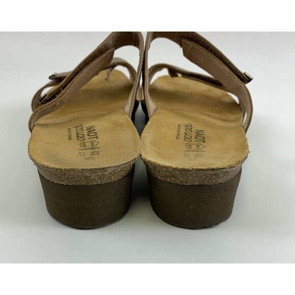 Naot Jacey Wide Sandal Slide Brown Leather Adjustable Wedge Slip On Womens 11 - Picture 7 of 15